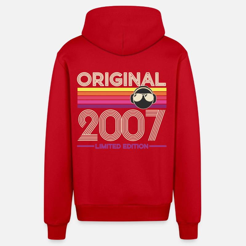 Original 2007 Édition Limitée Retro - Veste à capuche bio décontractée fabriquée en UE - rouge