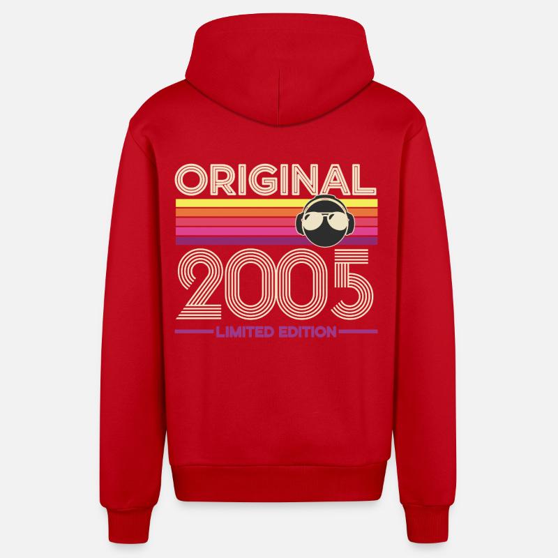 Original 2005 Édition Retro - Veste à capuche bio décontractée fabriquée en UE - rouge