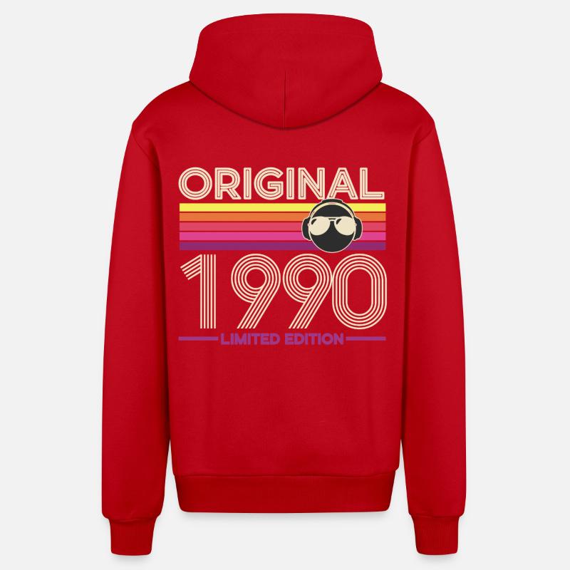 Original 1990 Édition Limitée - Veste à capuche bio décontractée fabriquée en UE - rouge