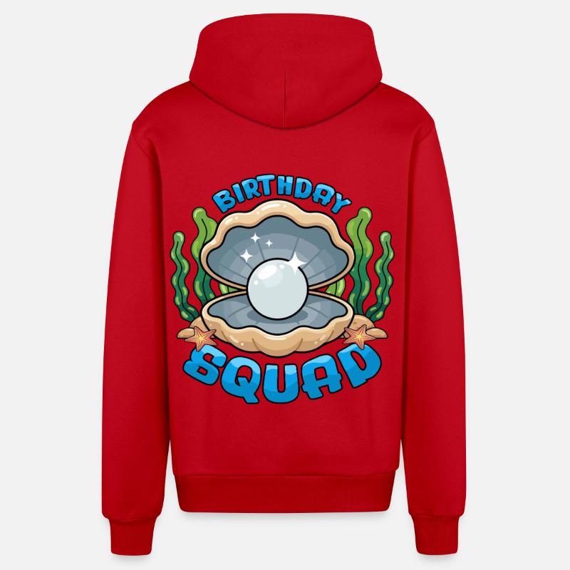 Birthday Squad Beach Summer Cruise Shell - Organic Relaxed Kapuzenjacke Made in EU - Rot
