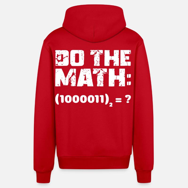 Do The Math Binary System - Organic Relaxed Hooded Jacket Made in EU - red