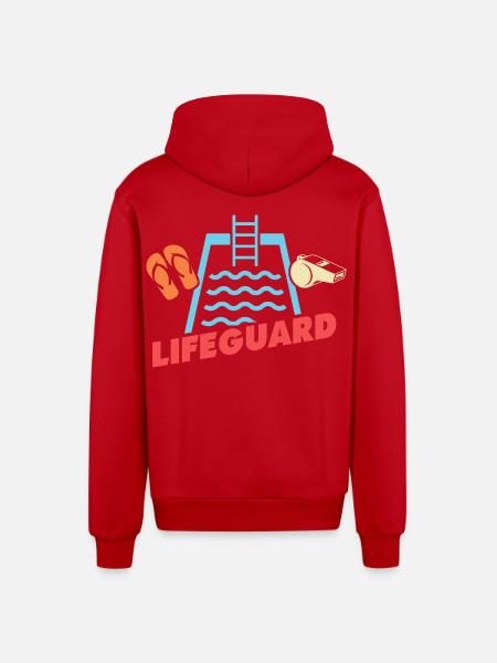 Lifeguards Love Lifeguard Swimmers - Organic Relaxed Hooded Jacket Made in EU - red