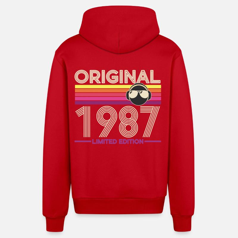 Original 1987 Édition Limitée - Veste à capuche bio décontractée fabriquée en UE - rouge