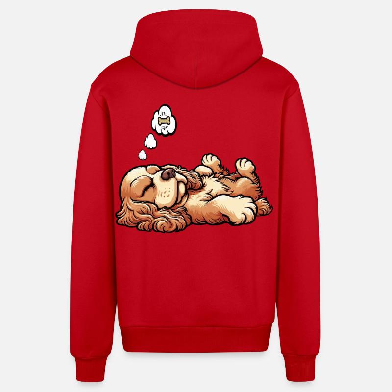 Cocker Spaniel Cockerhund Cocker Spaniel Besitzer - Organic Relaxed Kapuzenjacke Made in EU - Rot
