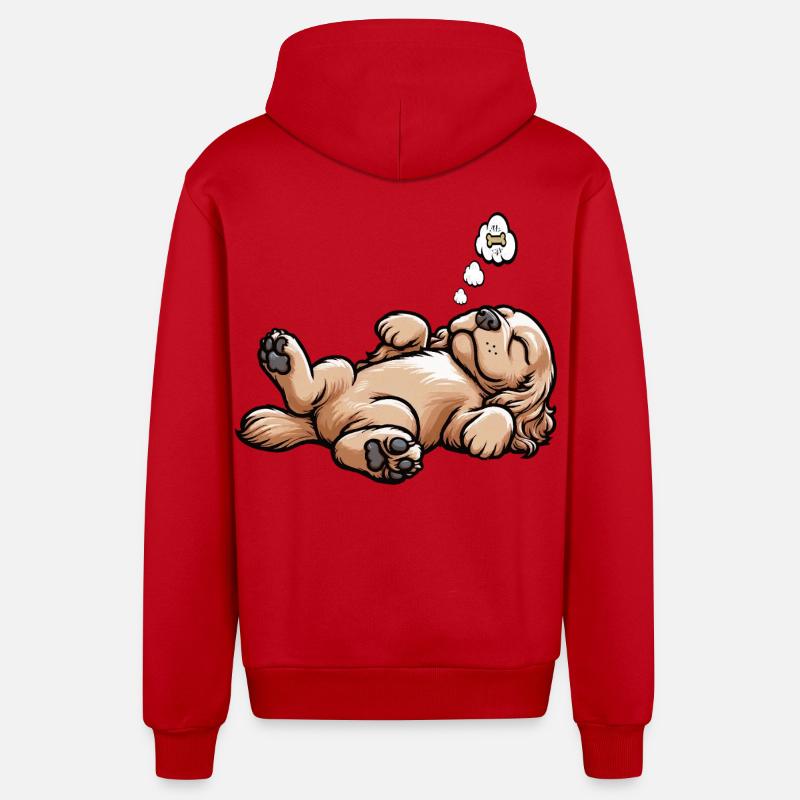 Cocker Spaniel Cockerhund Cocker Spaniel Besitzer - Organic Relaxed Kapuzenjacke Made in EU - Rot