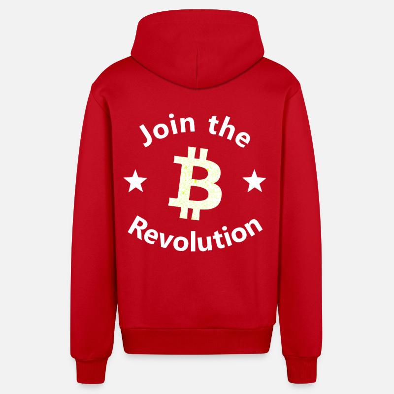 Cercle de la révolte Bitcoin - Veste à capuche bio décontractée fabriquée en UE - rouge