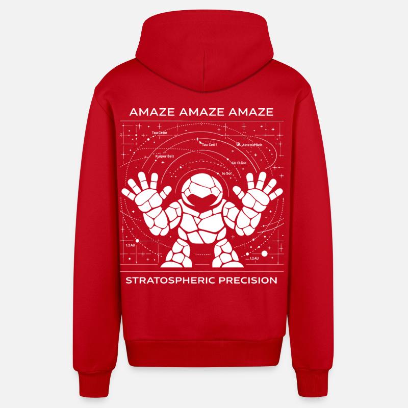 AMAZE Stratosphérique Précision Astronaute Rocheux - Veste à capuche bio décontractée fabriquée en UE - rouge
