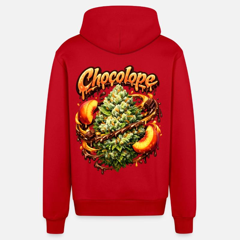 Gravure graffiti Chocolope Peach - Veste à capuche bio décontractée fabriquée en UE - rouge