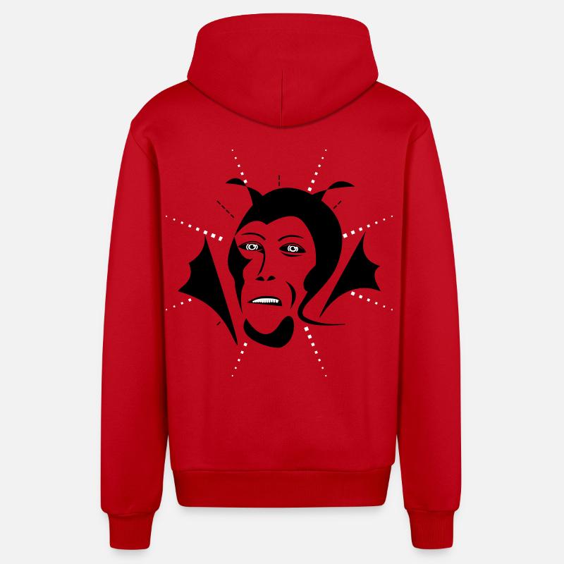 Devil / Teufel - Organic Relaxed Kapuzenjacke Made in EU - Rot