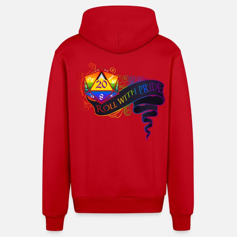 Roll with PRIDE again ! - Veste à capuche bio décontractée fabriquée en UE - rouge