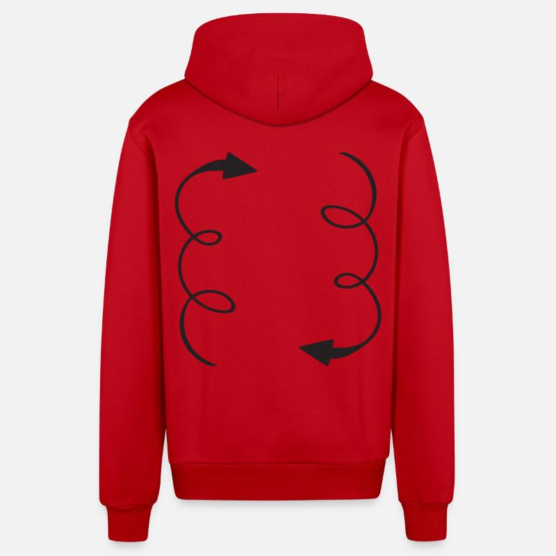 Flèches de circulation - Veste à capuche bio décontractée fabriquée en UE - rouge