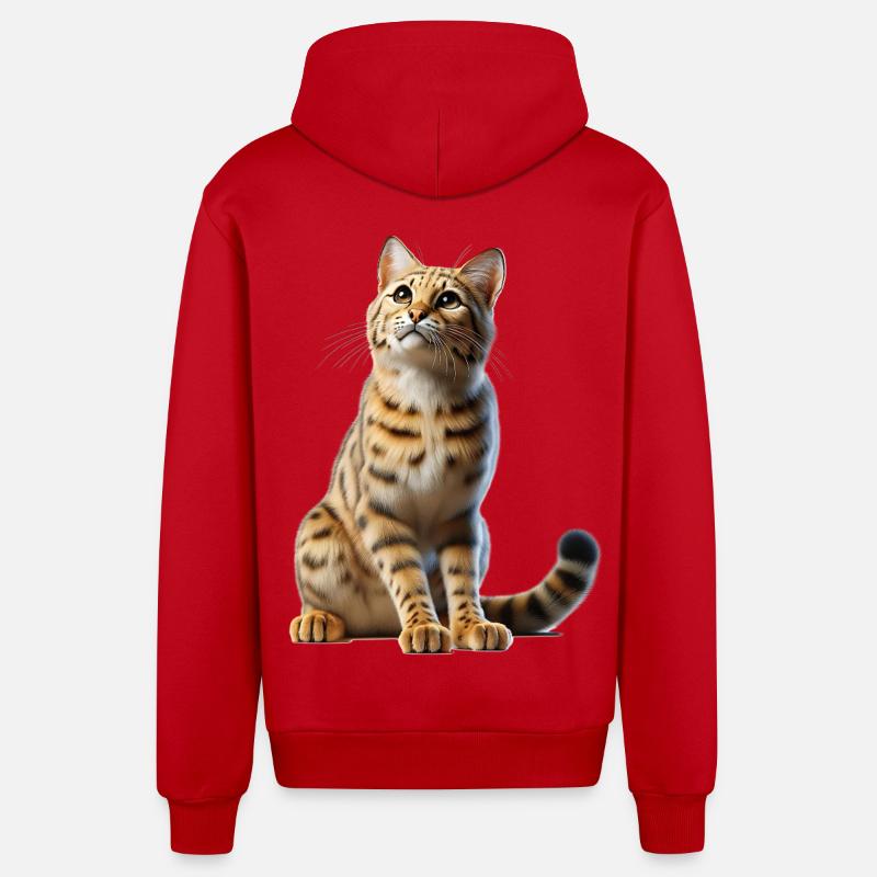 Savannah Katze Savannah Chat - Veste à capuche bio décontractée fabriquée en UE - rouge