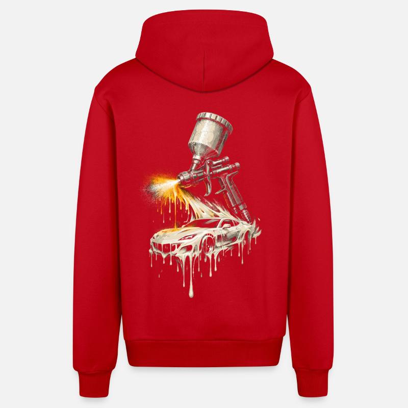 Vehicle Painter Car Painter Painter - Organic Relaxed Hooded Jacket Made in EU - red