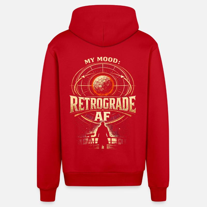 Astronome astronomique Rétrograde AF - Veste à capuche bio décontractée fabriquée en UE - rouge