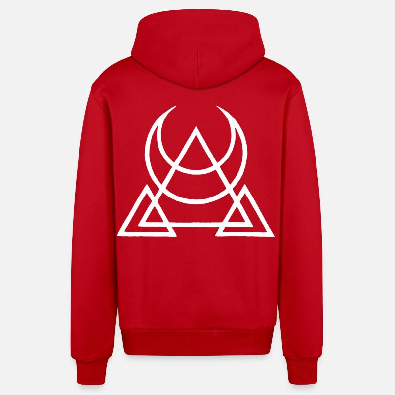 Symbole blanc des pyramides égyptiennes - Veste à capuche bio décontractée fabriquée en UE - rouge