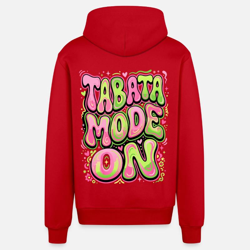 Mode Tabata activé - Veste à capuche bio décontractée fabriquée en UE - rouge