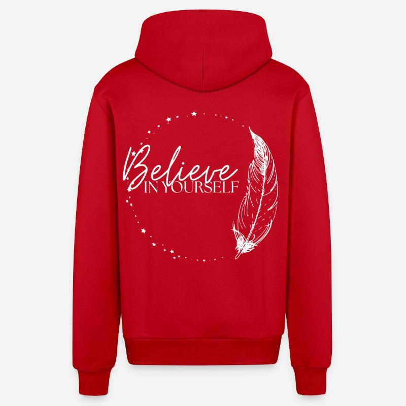 Croyez en vous - Veste à capuche bio décontractée fabriquée en UE - rouge