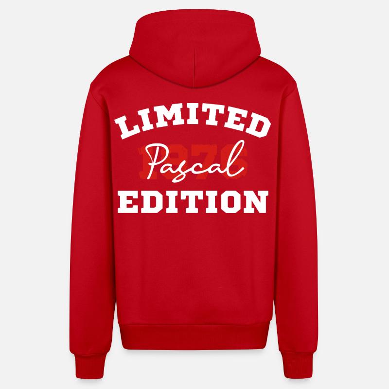 Edition Limitee Pascal 1976 - Veste à capuche bio décontractée fabriquée en UE - rouge