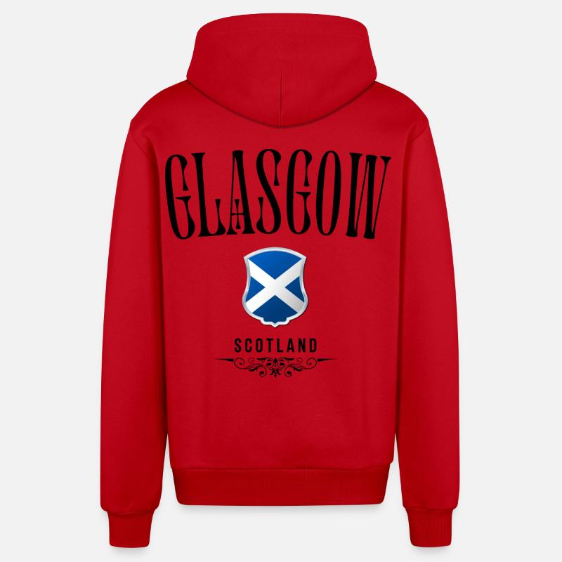 Souvenir de Glasgow, design élégant Glasgow - Veste à capuche bio décontractée fabriquée en UE - rouge