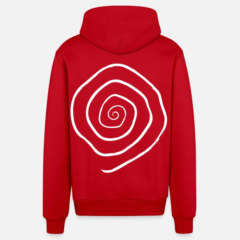 spirale - Veste à capuche bio décontractée fabriquée en UE - rouge