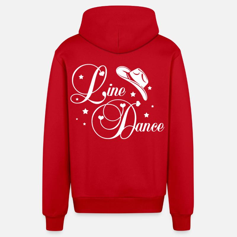 Line Dance Script - Organic Relaxed Kapuzenjacke Made in EU - Rot