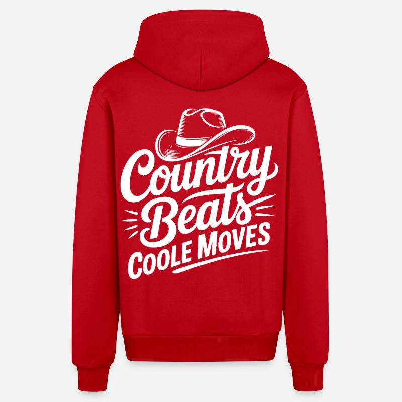 Le pays bouge cool - Veste à capuche bio décontractée fabriquée en UE - rouge