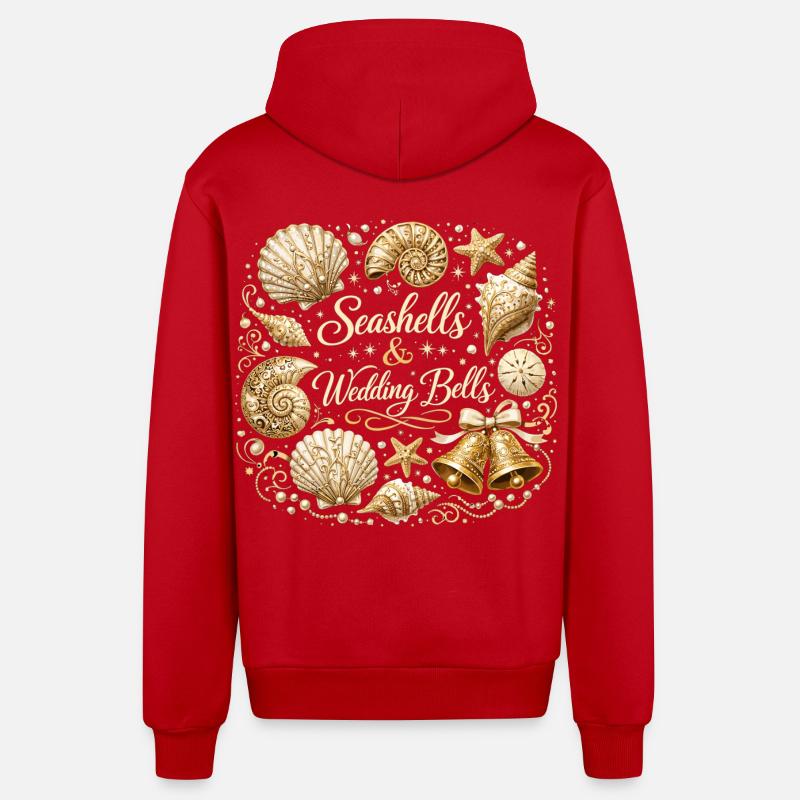 Seashells & Wedding Bells – Maritimer JGA - Organic Relaxed Kapuzenjacke Made in EU - Rot