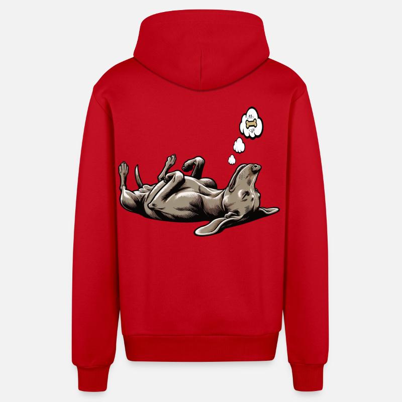 Propriétaire de Weimaraner Passionné de Weimaraner - Veste à capuche bio décontractée fabriquée en UE - rouge