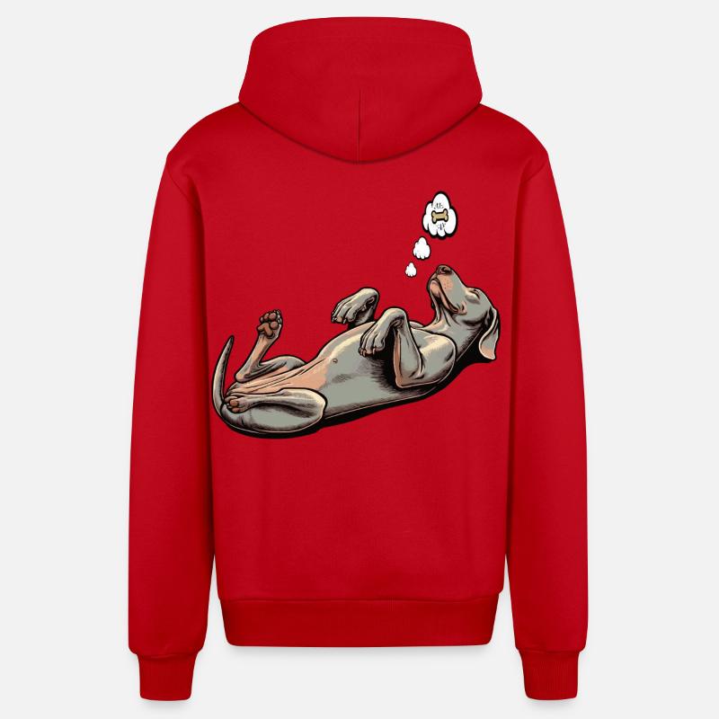 Propriétaire de Weimaraner Passionné de Weimaraner - Veste à capuche bio décontractée fabriquée en UE - rouge