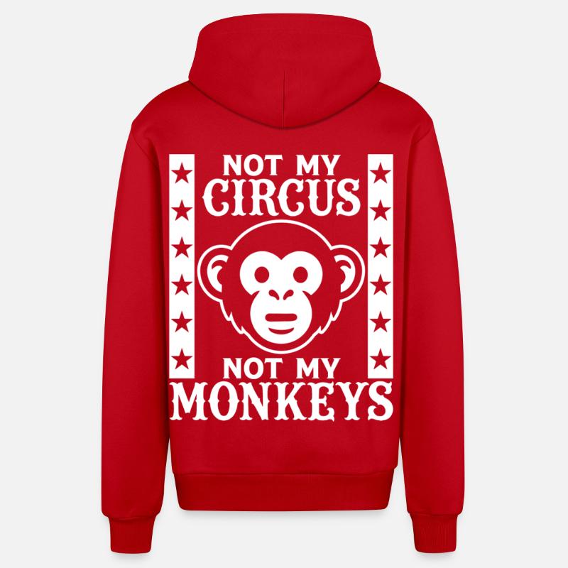 Pas mon cirque, pas mes singes - Veste à capuche bio décontractée fabriquée en UE - rouge