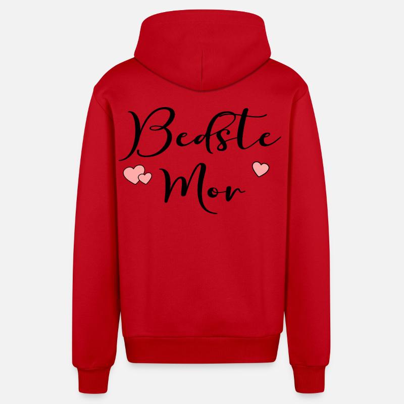 Meilleure maman du Danemark - Veste à capuche bio décontractée fabriquée en UE - rouge