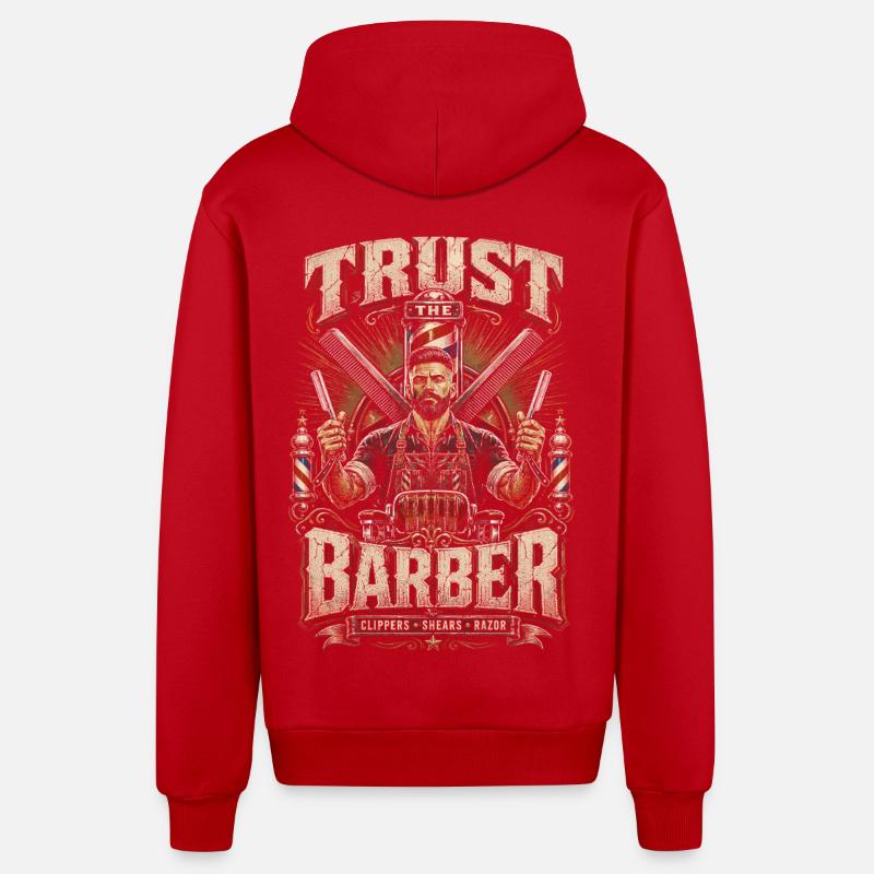Barber Barbier Trust Le Barbier - Veste à capuche bio décontractée fabriquée en UE - rouge
