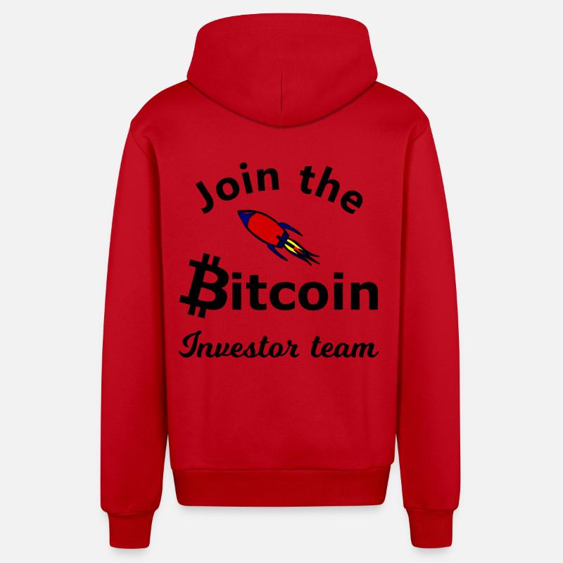 Le bitcoin s’envole vers la lune - Veste à capuche bio décontractée fabriquée en UE - rouge