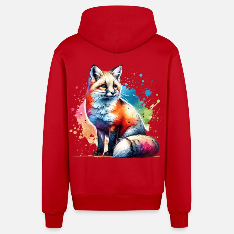 Don Swiftfox - Veste à capuche bio décontractée fabriquée en UE - rouge