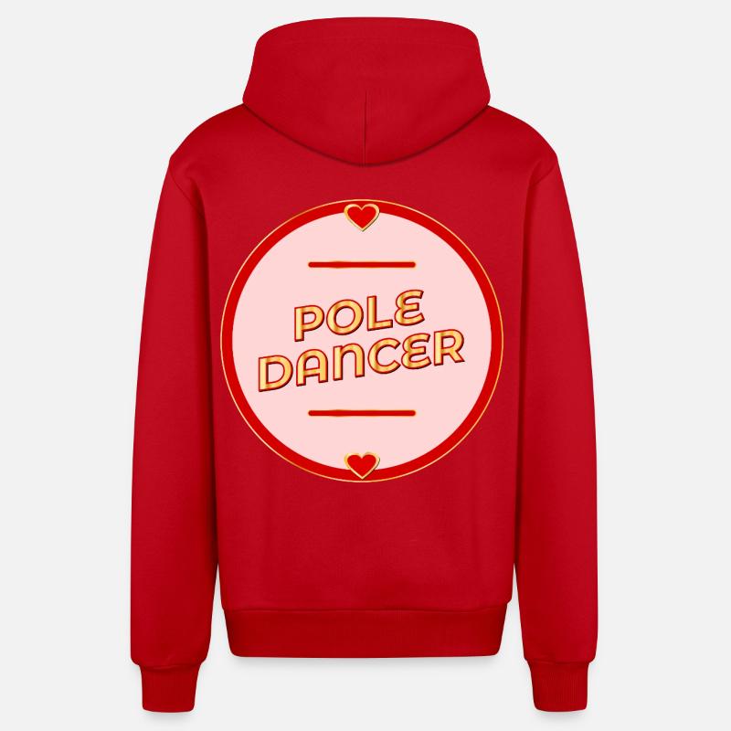 Pole Dance - Danse - Veste à capuche bio décontractée fabriquée en UE - rouge