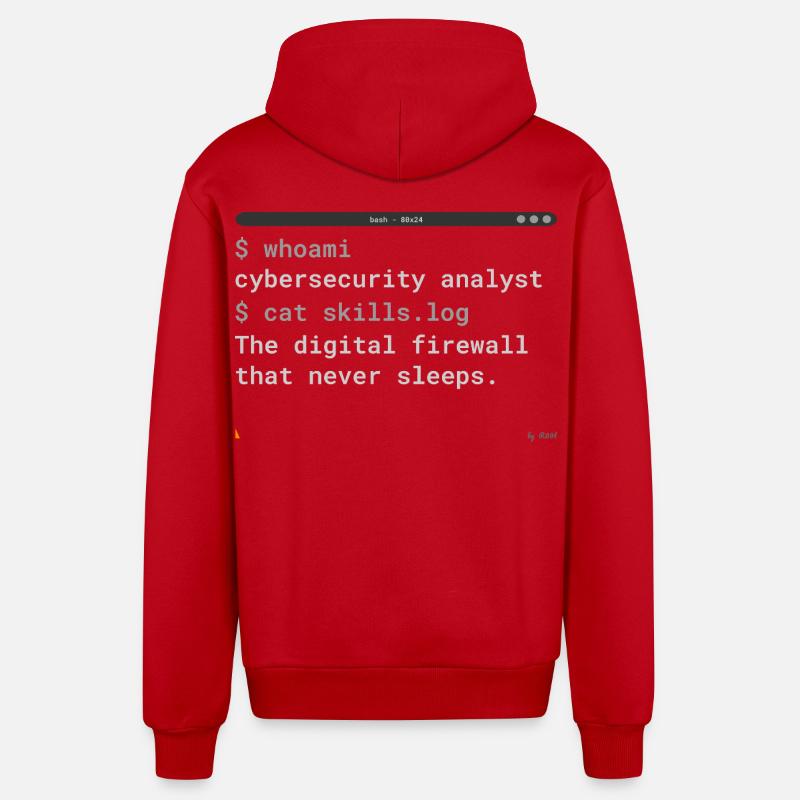 Cybersecurity Analyst Terminal - IT Gift - Organic Relaxed Kapuzenjacke Made in EU - Rot