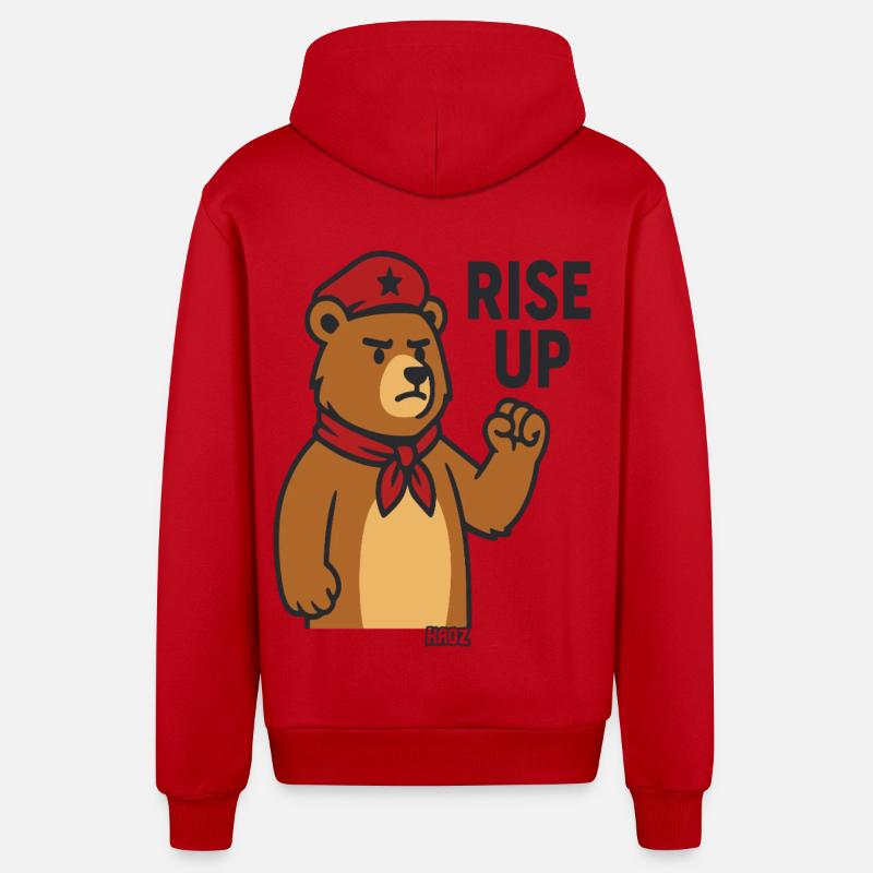 Bear Hero Rally Tee - Veste à capuche bio décontractée fabriquée en UE - rouge