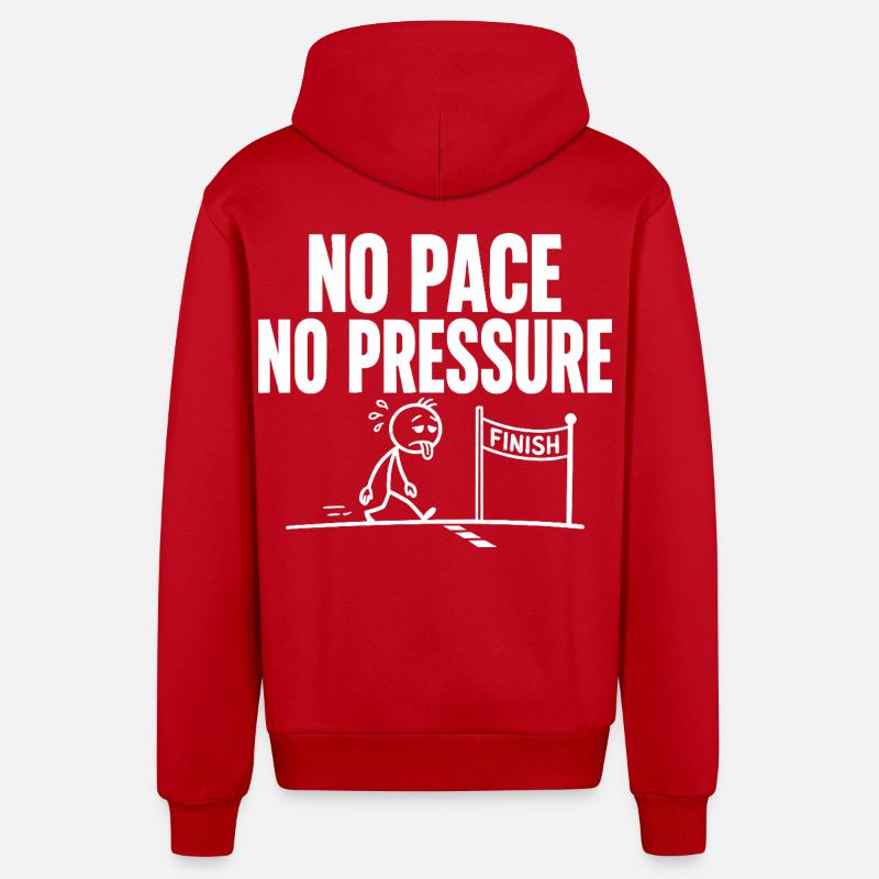 Pas de rythme, pas de pression - Veste à capuche bio décontractée fabriquée en UE - rouge