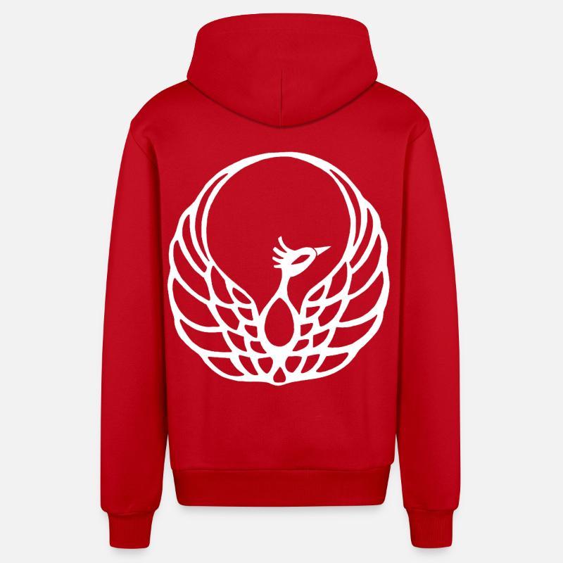 Phénix blanc - Veste à capuche bio décontractée fabriquée en UE - rouge
