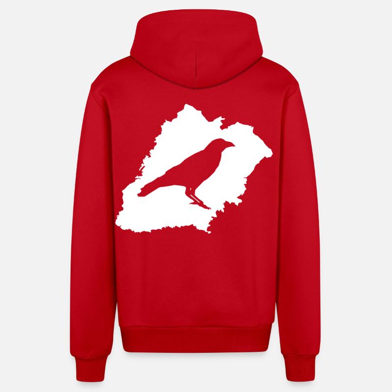 Kiersper Rauk avec blanc Stadtsillhouette - Veste à capuche bio décontractée fabriquée en UE - rouge