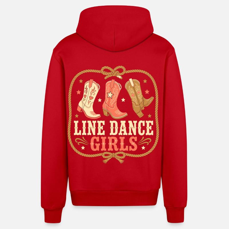 Filles de danse en ligne - Veste à capuche bio décontractée fabriquée en UE - rouge