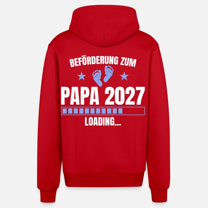 Beförderung zum Papa 2027 Loading - Vaterschaft - Organic Relaxed Kapuzenjacke Made in EU - Rot