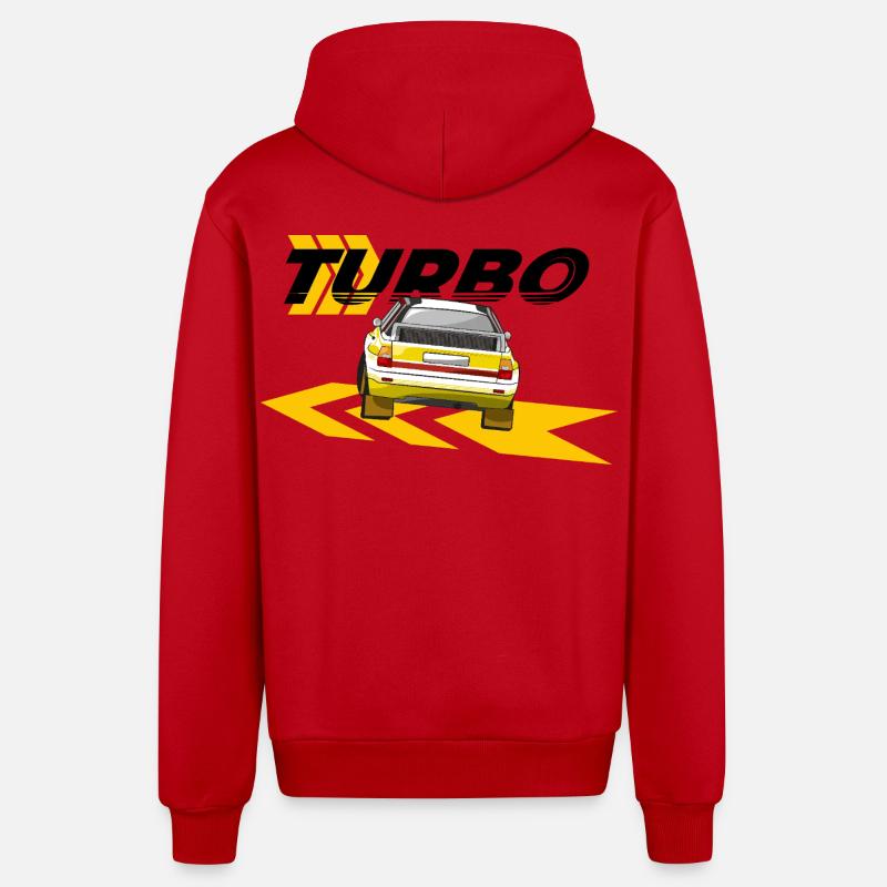 Rallye Quattro A2 Drift - Veste à capuche bio décontractée fabriquée en UE - rouge