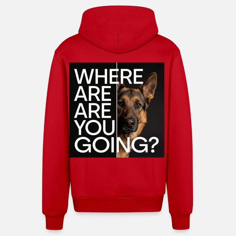 Deutscher Schäferhund Statement Motiv - Organic Relaxed Kapuzenjacke Made in EU - Rot