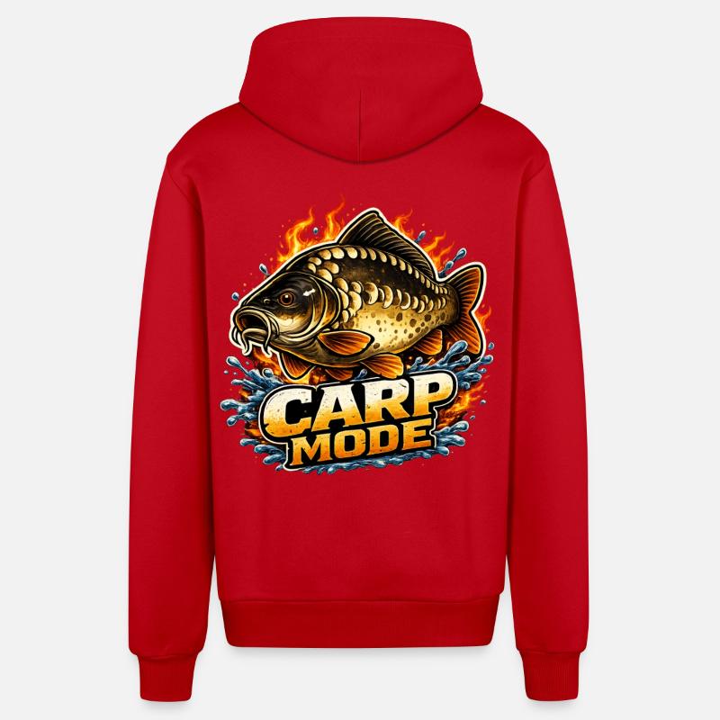 Mode carpe - Veste à capuche bio décontractée fabriquée en UE - rouge