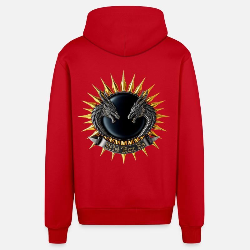 Sibi-Rex-es-Dragon-Crest - Organic Relaxed Kapuzenjacke Made in EU - Rot