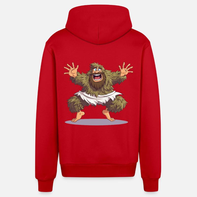 Joyeuse danse du Bigfoot - Veste à capuche bio décontractée fabriquée en UE - rouge