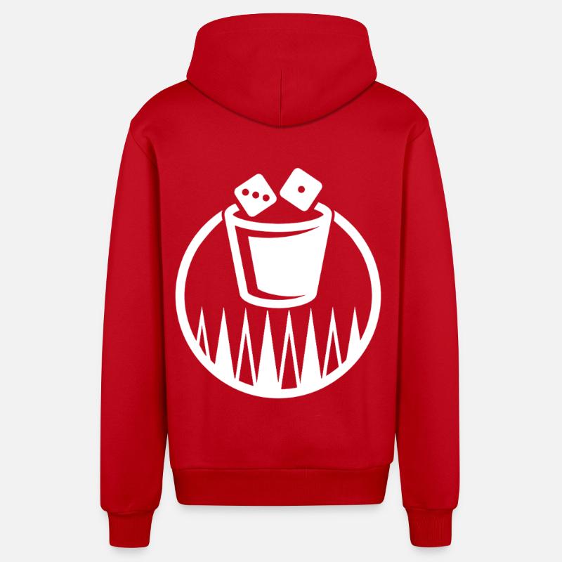 Backgammon | Brettspiel | Geschenk - Organic Relaxed Kapuzenjacke Made in EU - Rot