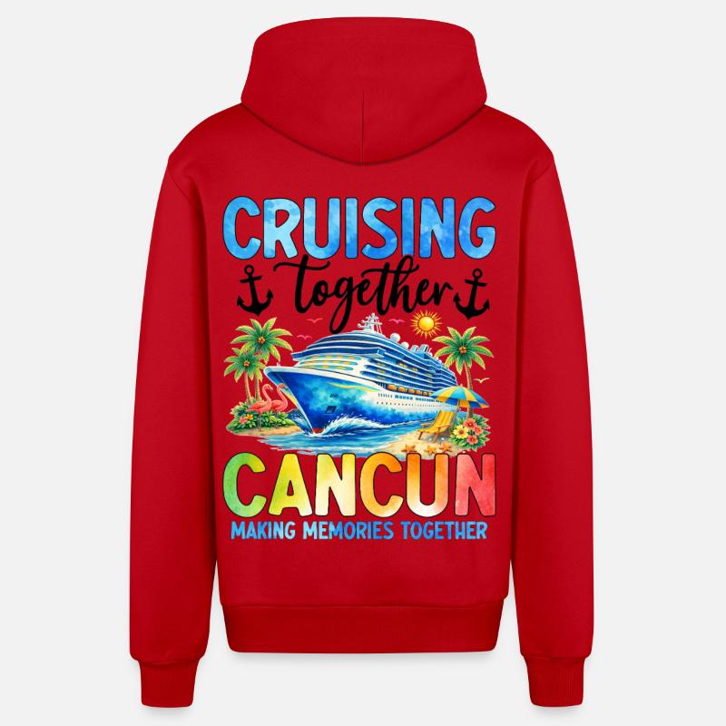 Croisière ensemble Cancún Créer des souvenirs - Veste à capuche bio décontractée fabriquée en UE - rouge