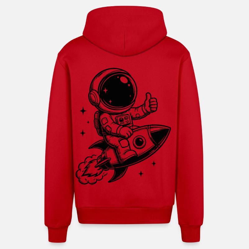 Astronaute en aventure spatiale - Veste à capuche bio décontractée fabriquée en UE - rouge